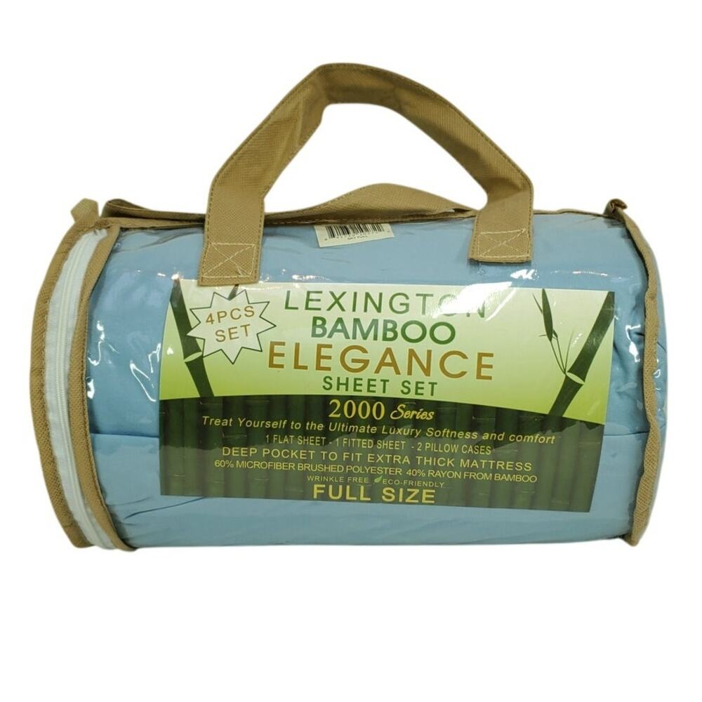 Lexington Bamboo Elegance 4PC Full Size Sheet Set Sky Blue 2000 Series